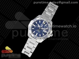 Aquaracer Calibre 5 44mm TARF 1:1 Best Edition Blue Dial SS Bezel on SS Bracelet SW200