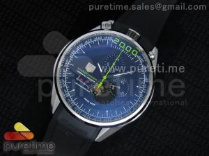 Mikrogirder 2000 Chrono SS Black Dial Green Hand on Black Rubber Strap Jap Quartz