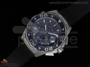 Aquaracer 500M Calibre 16 Chrono SS Blue Textured Dial on Black Rubber Strap A7750