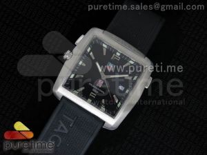 Professional Golf Watch SS Black Dial on Black Rubber Strap Swiss Quartz