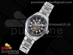 Autavia SS 42mm TARF 1:1 Best Edition Gray Dial Black Ceramic Bezel on SS Bracelet SW200