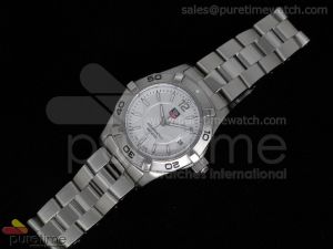 Aquaracer Ladies SS Metallic White Dial on Stainless Steel Link Bracelet Swiss Quartz 1:1