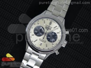 Carrera Calibre 18 Chrono SS Cream/Black Dial on SS Bracelet Jap Quartz