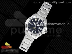 Aquaracer Calibre 5 44mm TARF 1:1 Best Edition Black Dial SS Bezel on SS Bracelet SW200