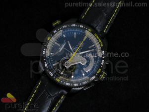 Grand Carrera Calibre 36 PVD Yellow 44mm Black Dial on Black Leather Strap Jap Quartz