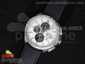 Carrera Calibre 16 Senna Edition SS White Dial on Black Rubber Strap Jap Quartz