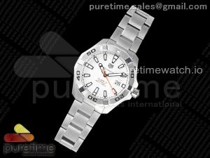 Aquaracer Calibre 5 44mm TARF 1:1 Best Edition White Dial SS Bezel on SS Bracelet SW200