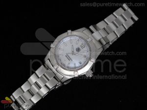 Aquaracer Ladies SS White MOP Dial Stick Markers on Bracelet Swiss Quartz