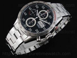 Carrera Chrono 43mm F1 Limited Edition Black CF Dial Red Bracelet
