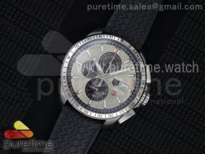 Carrera Calibre 16 Senna Edition SS Gray Dial on Black Rubber Strap Jap Quartz