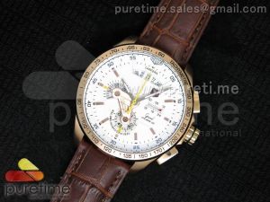 Carrera Calibre 36 RG White Dial on Brown Leather Strap Jap Quartz