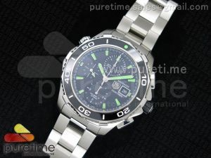 Aquaracer 500M Calibre 16 SS Chrono 1:1 Black Textured Dial on SS Bracelet A7750