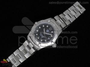 Aquaracer Ladies SS Metallic Black Dial on Bracelet Swiss Quartz