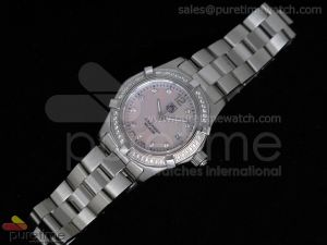 Aquaracer Ladies SS Pink Dial Diamond Bezel on Bracelet Swiss Quartz