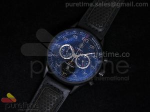 Carrera Calibre 36 Flyback PVD Black Dial on Black Leather Strap JAP Quartz