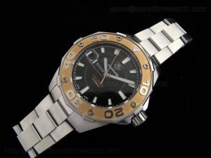 Aquaracer 500M Calibre 5 TT Black Dial on Steel Bracelet A2824