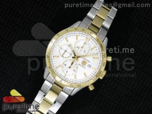 Carrera Calibre 16 SS Chrono White Dial YG Bezel on SS/YG Bracelet ETA7750