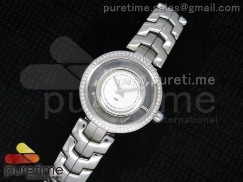 Link SS White Textured Dial on SS Bracelet Jap Quartz