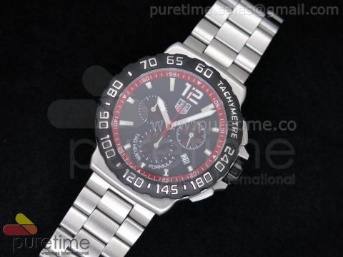 Formula 1 SS Black Dial on SS Bracelet Ronda Quartz